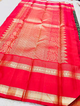 Blooming Dark Green Soft Silk Saree With Comely Blouse Piece