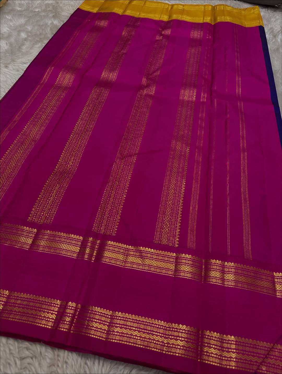 Demesne Navy Blue Soft Silk Saree With Skinny Blouse Piece