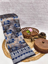 Captivating Blue Pure Zari Weaving Banarasi Silk Saree With Arresting Blouse Piece