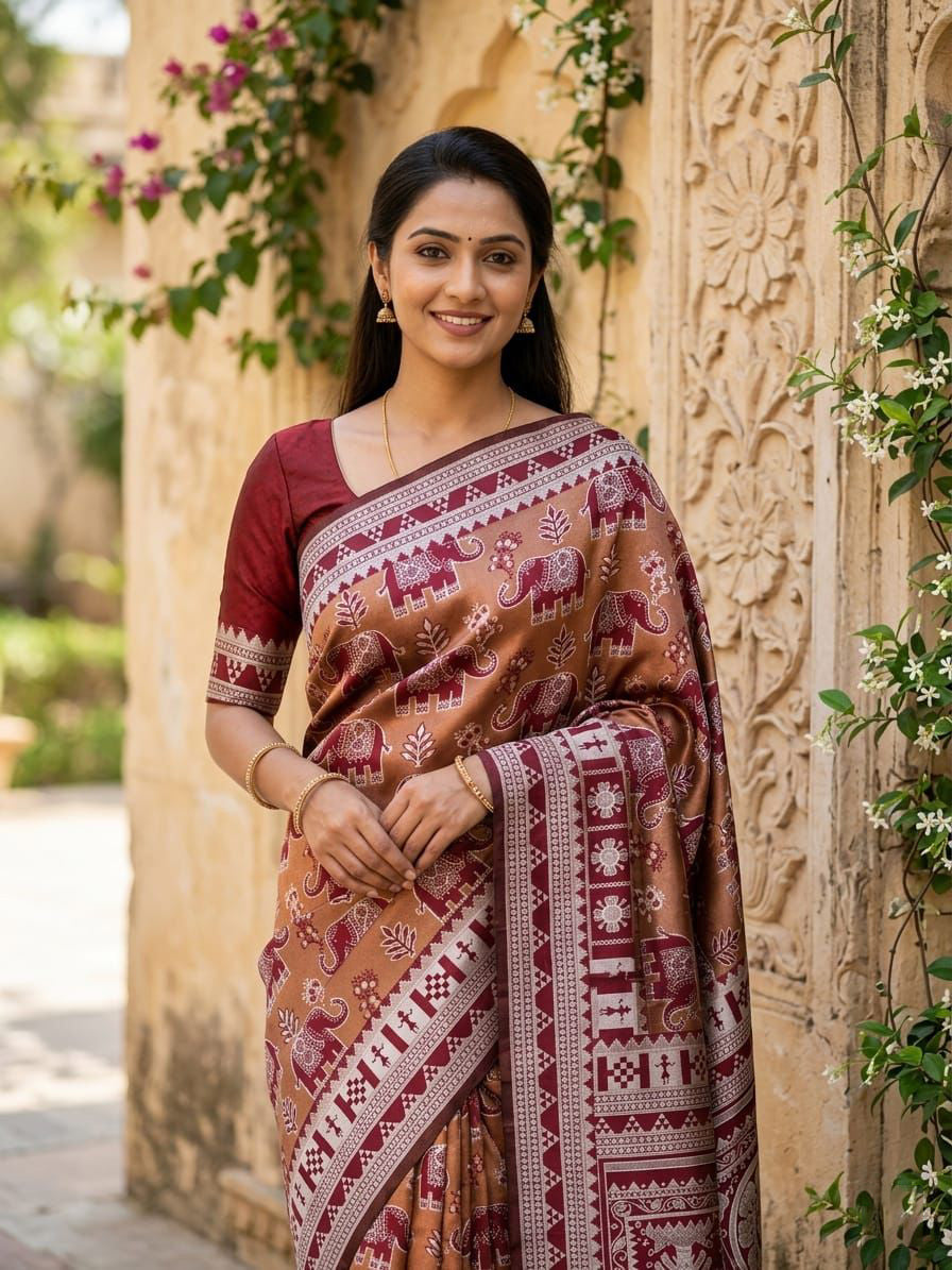 Transcendent Maroon Pure Zari Weaving Banarasi Silk Saree With Beautiful Blouse Piece