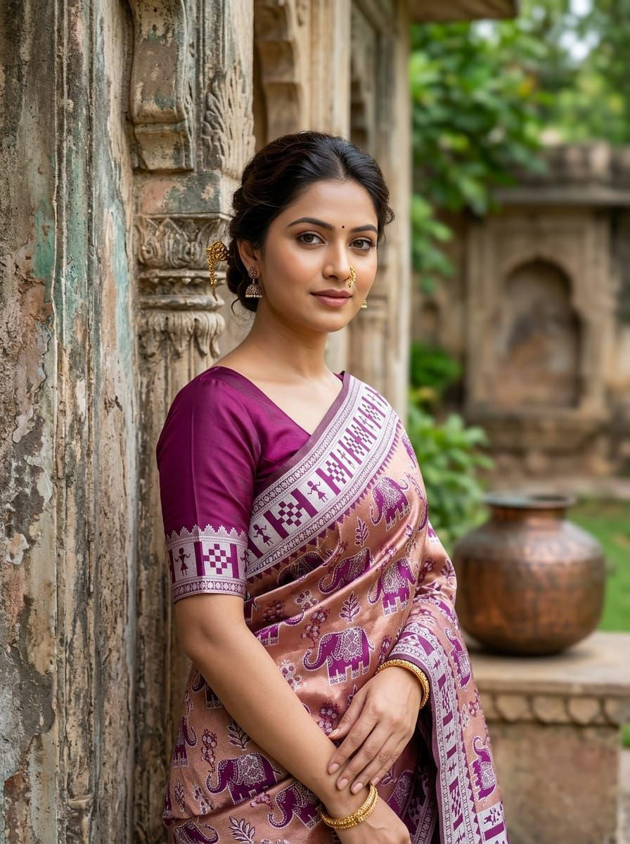 Engaging Purple Pure Zari Weaving Banarasi Silk Saree With Smart Blouse Piece