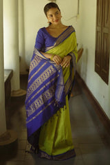 Propinquity Mehndi Soft Silk Saree With Staggering Blouse Piece
