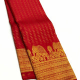Desirable Red Soft Banarasi Silk Saree With Opulent Blouse Piece