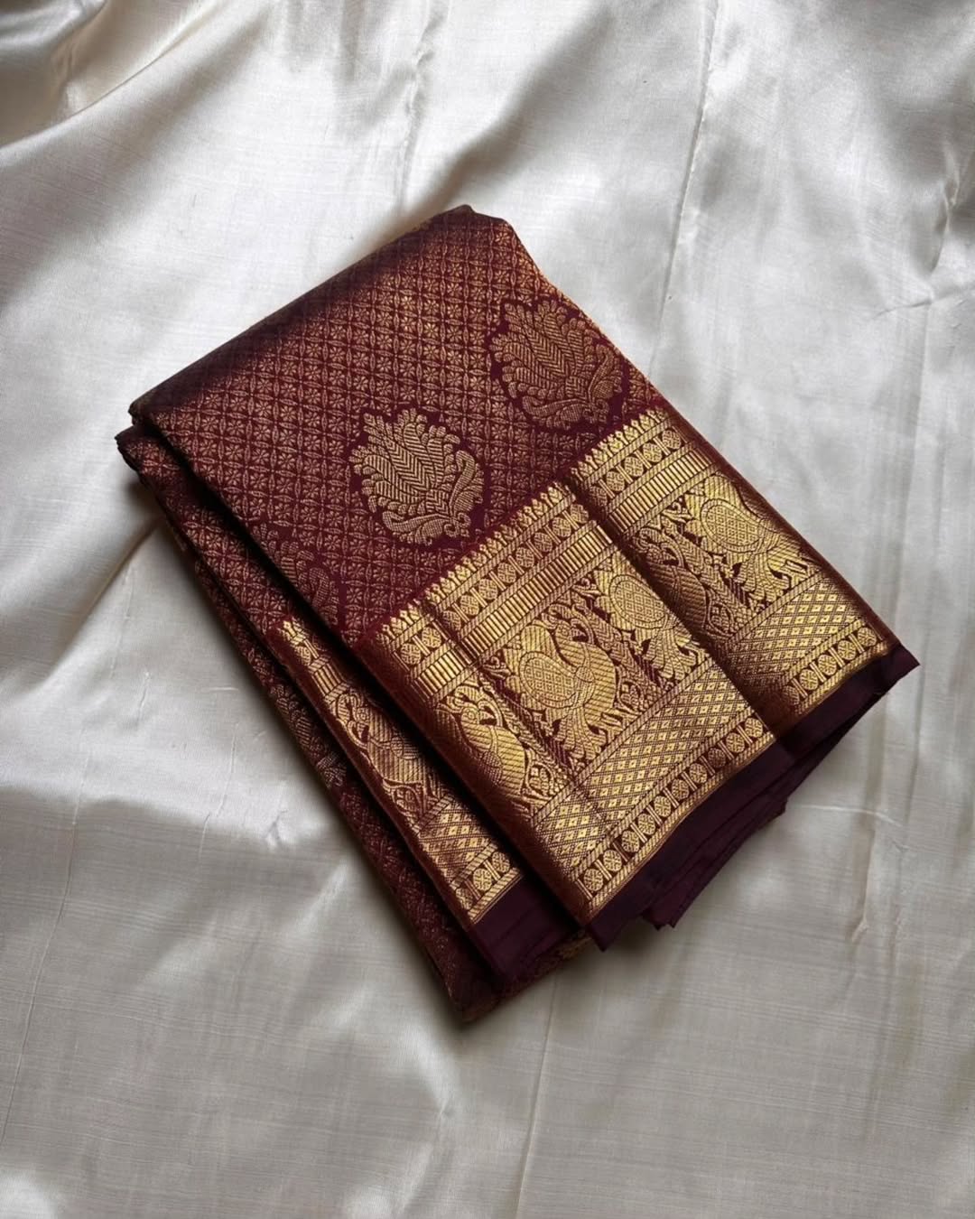 Assemblage Wine Soft Banarasi Silk Saree With Fairytale Blouse Piece