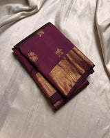 Capricious Purple Soft Banarasi Silk Saree With Demanding Blouse Piece