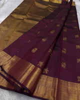 Capricious Purple Soft Banarasi Silk Saree With Demanding Blouse Piece