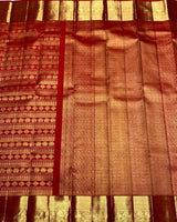 Ethnic Red Soft Banarasi Silk Saree With Prominent Blouse Piece