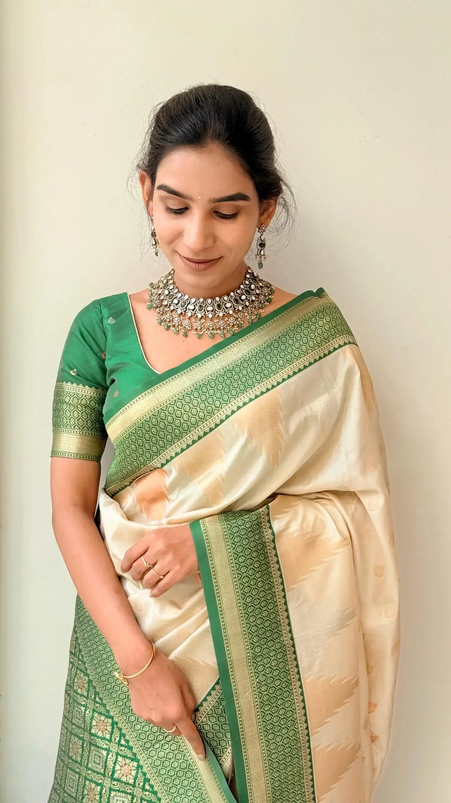 Precious Beige Soft Silk Saree With Stylish Blouse Piece