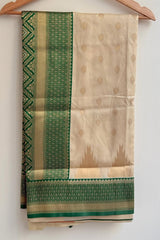 Precious Beige Soft Silk Saree With Stylish Blouse Piece