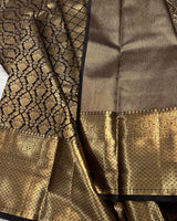 Sizzling Black Soft Banarasi Silk Saree With Alluring Blouse Piece