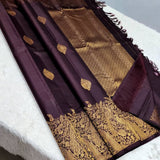 Adorning Purple Soft Banarasi Silk Saree With Classy Blouse Piece