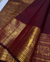 Hypnotic Maroon Soft Banarasi Silk Saree With Inimitable Blouse Piece