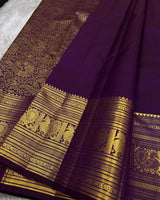 Exceptional Purple Soft Banarasi Silk Saree With Designer Blouse Piece