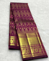 Entrancing Purple Soft Banarasi Silk Saree With Comely Blouse Piece