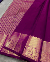 Alluring Purple Soft Banarasi Silk Saree With Exquisite Blouse Piece