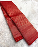 Desiring Red Soft Banarasi Silk Saree With Mesmeric Blouse Piece