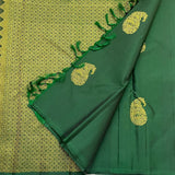 Unequalled Green Soft Banarasi Silk Saree With Designer Blouse Piece
