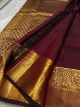 Embellished Maroon Soft Banarasi Silk Saree With Gossamer Blouse Piece