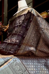 Epiphany Wine Soft Banarasi Silk Saree With Devastating Blouse Piece