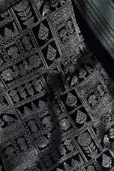 Tremendous Black Soft Banarasi Silk Saree With Elaborate Blouse Piece