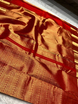 Exuberant Red Soft Banarasi Silk Saree With Smart Blouse Piece