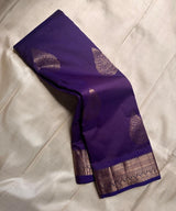 Demesne Purple Pure Zari Weaving Banarasi Silk Saree With Sizzling Blouse Piece