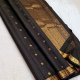 Exquisite Black Soft Silk Saree With Panache Blouse Piece