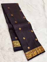Exquisite Black Soft Silk Saree With Panache Blouse Piece