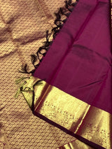 Extraordinary Purple Pure Zari Weaving Banarasi Silk Saree With Supernal Blouse Piece