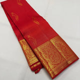 Ornate Red Pure Zari Weaving Banarasi Silk Saree With Majesty Blouse Piece