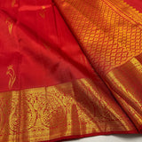 Ornate Red Pure Zari Weaving Banarasi Silk Saree With Majesty Blouse Piece