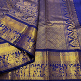 Susurrous Royal Blue Pure Zari Weaving Banarasi Silk Saree With Symmetrical Blouse Piece