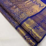 Susurrous Royal Blue Pure Zari Weaving Banarasi Silk Saree With Symmetrical Blouse Piece