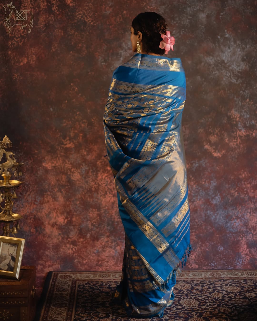 Elegant Blue Pure Zari Weaving Banarasi Silk Saree With Ideal Blouse Piece