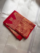 Fugacious Dark Pink Pure Zari Weaving Banarasi Silk Saree With Cynosure Blouse Piece