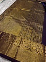 Charismatic Purple Pure Zari Weaving Banarasi Silk Saree With Enchanting Blouse Piece