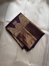 Charismatic Purple Pure Zari Weaving Banarasi Silk Saree With Enchanting Blouse Piece