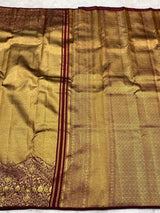 Fairytale Maroon Pure Zari Weaving Banarasi Silk Saree With Eclat Blouse Piece