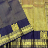 Beauteous Navy Blue Pure Zari Weaving Banarasi Silk Saree With Engaging Blouse Piece