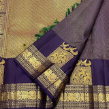 Beauteous Navy Blue Pure Zari Weaving Banarasi Silk Saree With Engaging Blouse Piece