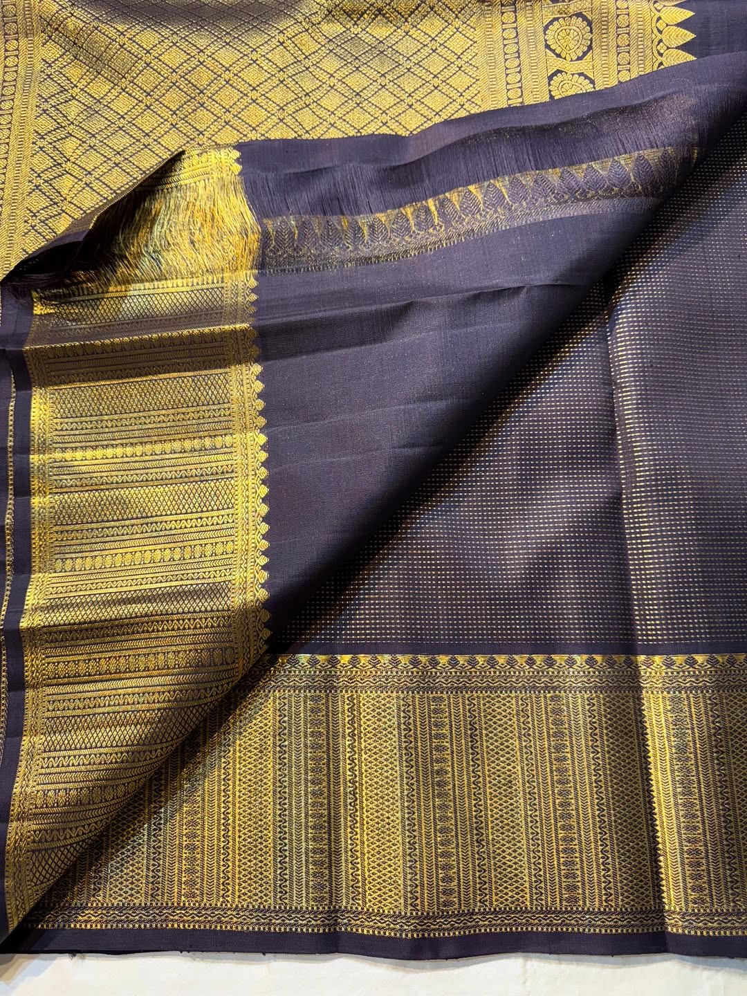 Prettiest Black Pure Zari Weaving Banarasi Silk Saree With Verdant Blouse Piece