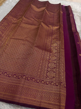 Wonderful Purple Pure Zari Weaving Banarasi Silk Saree With Radiant Blouse Piece