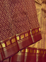Exceptional Wine Pure Zari Weaving Banarasi Silk Saree With Jazzy Blouse Piece