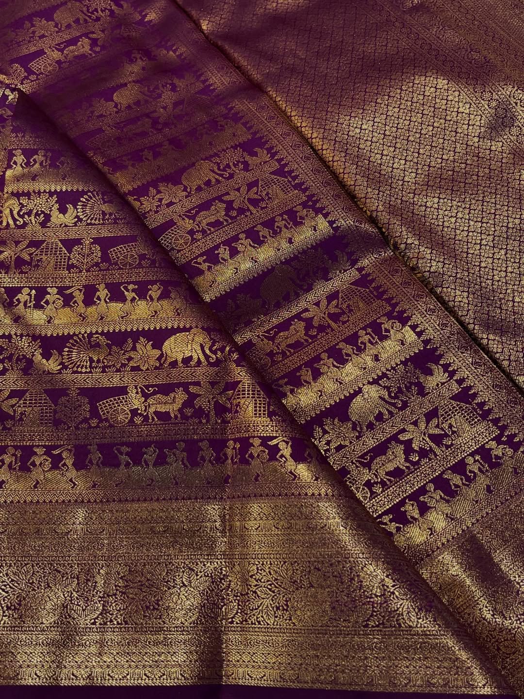 Divine Purple Pure Zari Weaving Banarasi Silk Saree With Innovative Blouse Piece