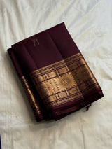 Dulcet Wine Pure Zari Weaving Banarasi Silk Saree With Gorgeous Blouse Piece