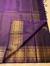 Pleasant Purple Pure Zari Weaving Banarasi Silk Saree With Tantalizing Blouse Piece
