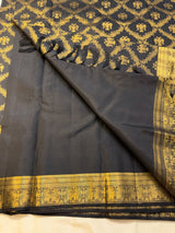 Sophisticated Black Pure Zari Weaving Banarasi Silk Saree With Preferable Blouse Piece