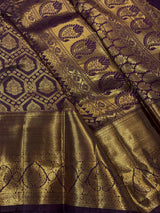 Supernal Purple Pure Zari Weaving Banarasi Silk Saree With Refreshing Blouse Piece