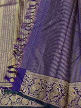Alluring Navy Blue Pure Zari Weaving Banarasi Silk Saree With Propinquity Blouse Piece