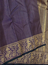 Alluring Navy Blue Pure Zari Weaving Banarasi Silk Saree With Propinquity Blouse Piece
